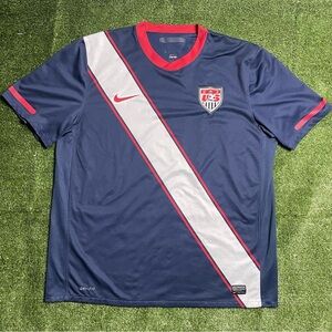 Nike USMNT navy and red soccer jersey
